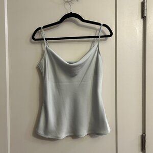 NWOT Express Satin Cowl Neck Cami in Light Blue